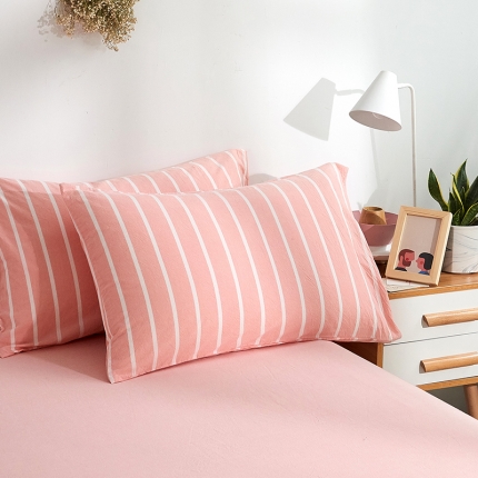 91家纺网 家纺一手货源 找家纺 MR.PIG 全尺寸定制单品全棉色织枕套纯棉这套水洗棉枕头套