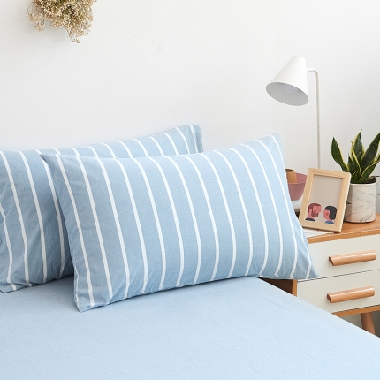 91家纺网 家纺一手货源 找家纺 MR.PIG 全尺寸定制单品全棉色织枕套纯棉这套水洗棉枕头套