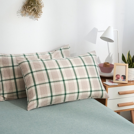 91家纺网 家纺一手货源 找家纺 MR.PIG 全尺寸定制单品全棉色织枕套纯棉这套水洗棉枕头套