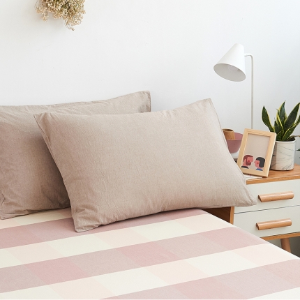 91家纺网 家纺一手货源 找家纺 MR.PIG 全尺寸定制单品全棉色织枕套纯棉这套水洗棉枕头套