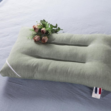初舍家纺 水洗枕芯 绿色