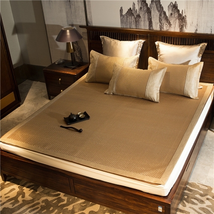 91家纺网 家纺一手货源 找家纺 苹果星家纺  2019新款夏冰藤席 印象金