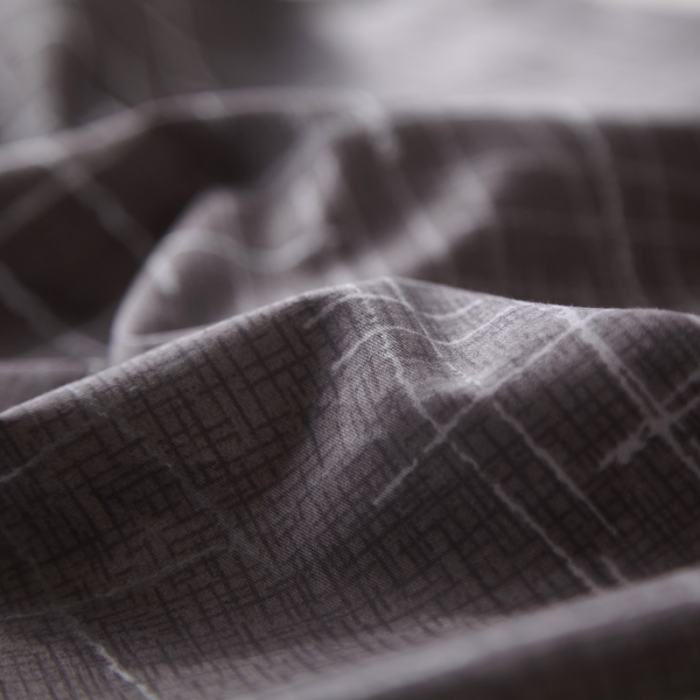 91家纺网 家纺一手货源 找家纺 （总）沐白 全棉全棉13372活性印花条格抽象系列四件套床单款