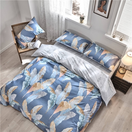 91家纺网 家纺一手货源 找家纺 沐白家纺 2019全棉全棉13372全棉花卉四件套 南风