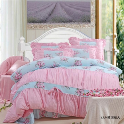 91家纺网 家纺一手货源 找家纺 琪格格纺织 全棉韩版四件套 韩国丽人