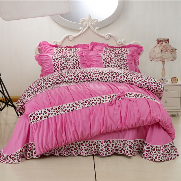 91家纺网 家纺一手货源 找家纺 琪格格纺织 全棉韩版四件套 公主派对-粉