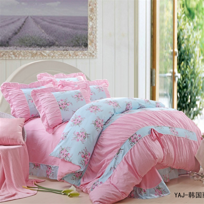 91家纺网 家纺一手货源 找家纺 琪格格纺织 全棉韩版四件套 韩国丽人