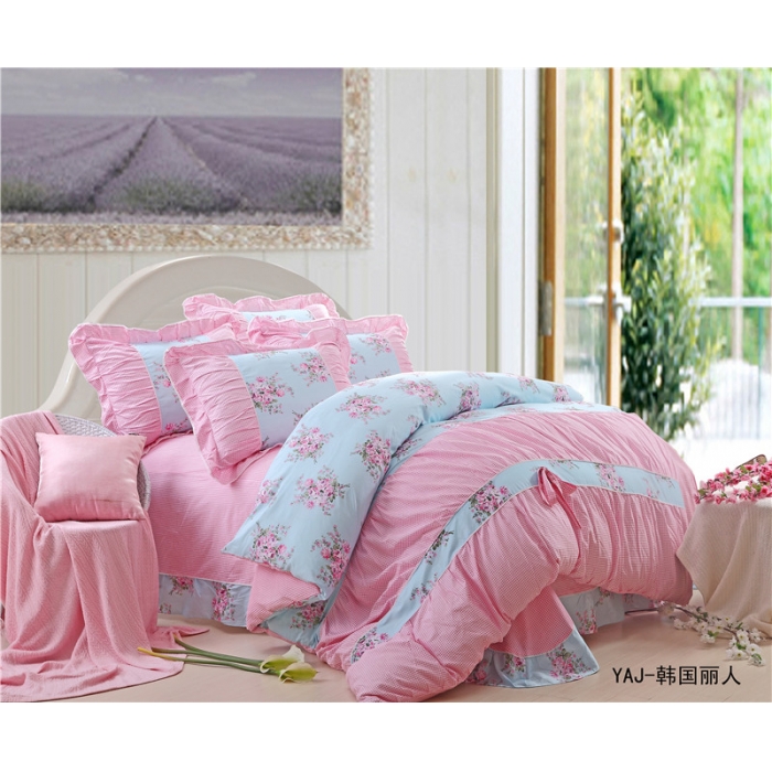 91家纺网 家纺一手货源 找家纺 琪格格纺织 全棉韩版四件套 韩国丽人