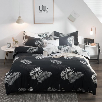 琪格格 2018新品AB版小清新全棉四件套 叶宴