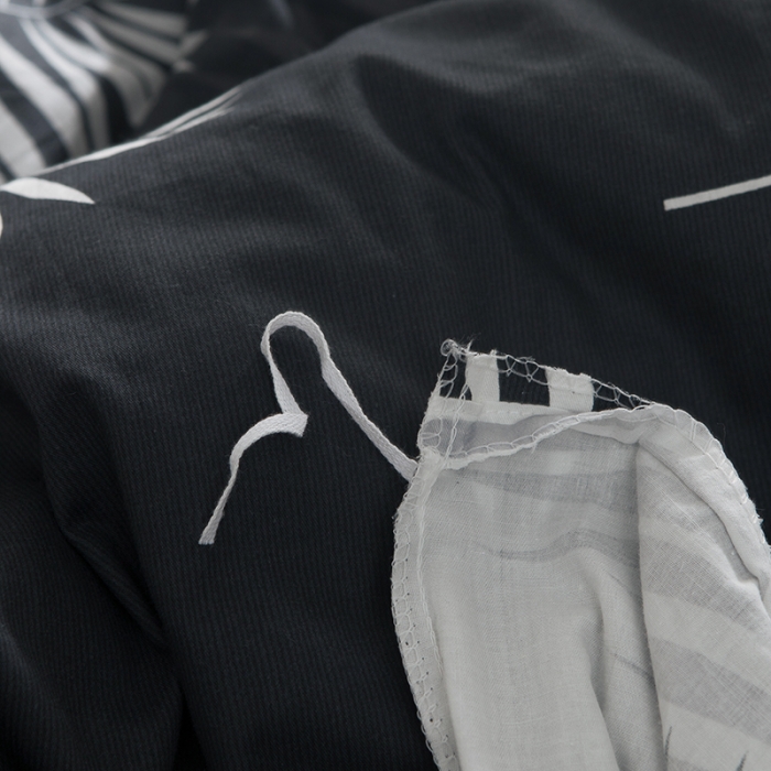 91家纺网 家纺一手货源 找家纺 琪格格 2018新品AB版小清新全棉四件套 叶宴