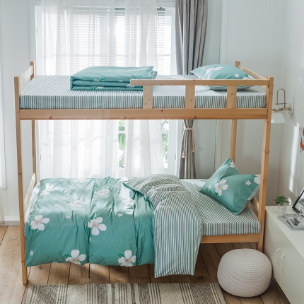 91家纺网 家纺一手货源 找家纺 （总）琪格格 2019新款学生宿舍三件套 床笠款