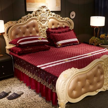 91家纺网 家纺一手货源 找家纺 （总）宜凡家纺 2019新款水晶绒印花系列单床裙两边