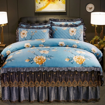 宜凡家纺 2019新款水晶绒印花系列单被套 雅韵