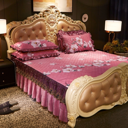 宜凡家纺 2019新款水晶绒印花系列单床裙两边 梦蝶