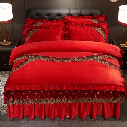 91家纺网 家纺一手货源 找家纺 （总）宜凡家纺 2019新款繁华似锦系列床裙四件套