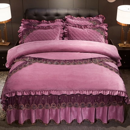 91家纺网 家纺一手货源 找家纺 （总）宜凡家纺 2019新款繁华似锦系列床裙四件套