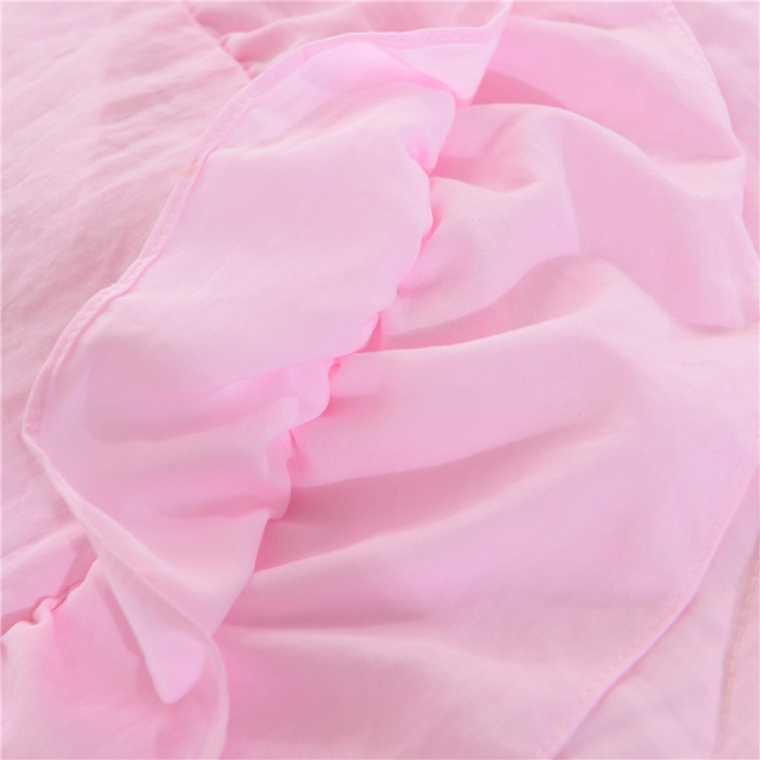 91家纺网 家纺一手货源 找家纺 畅畅家纺 双边荷叶边简约时尚款水洗棉夏被 粉色