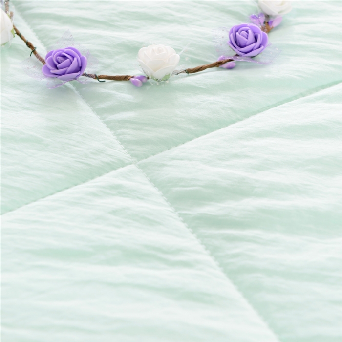 91家纺网 家纺一手货源 找家纺 畅畅家纺 双边荷叶边简约时尚款水洗棉夏被 水绿