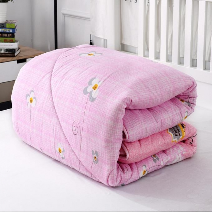 91家纺网 家纺一手货源 找家纺 畅畅家纺 亲肤绒磨毛羽丝绒冬被花满魁-粉