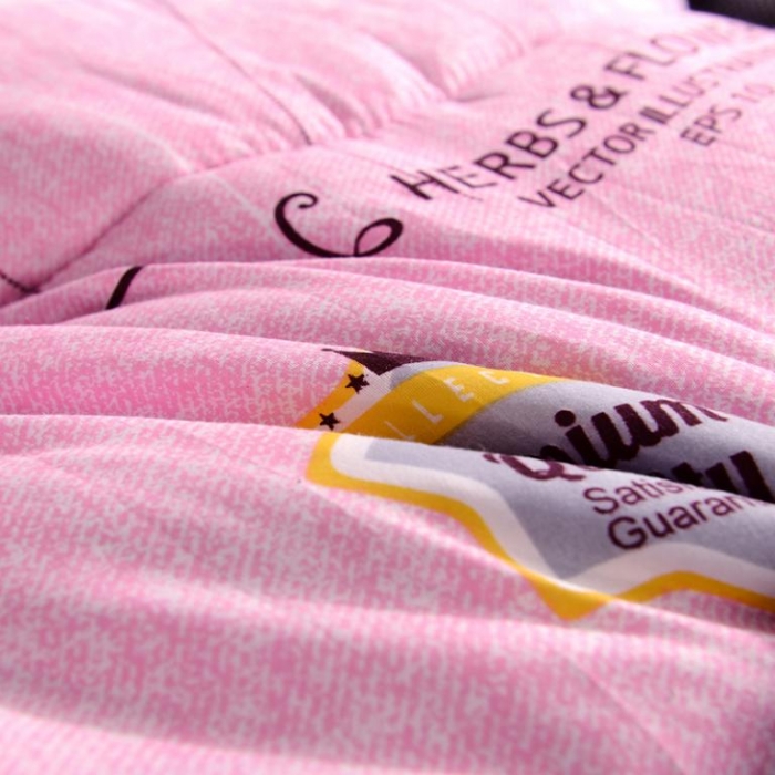 91家纺网 家纺一手货源 找家纺 畅畅家纺 亲肤绒磨毛羽丝绒冬被花满魁-粉