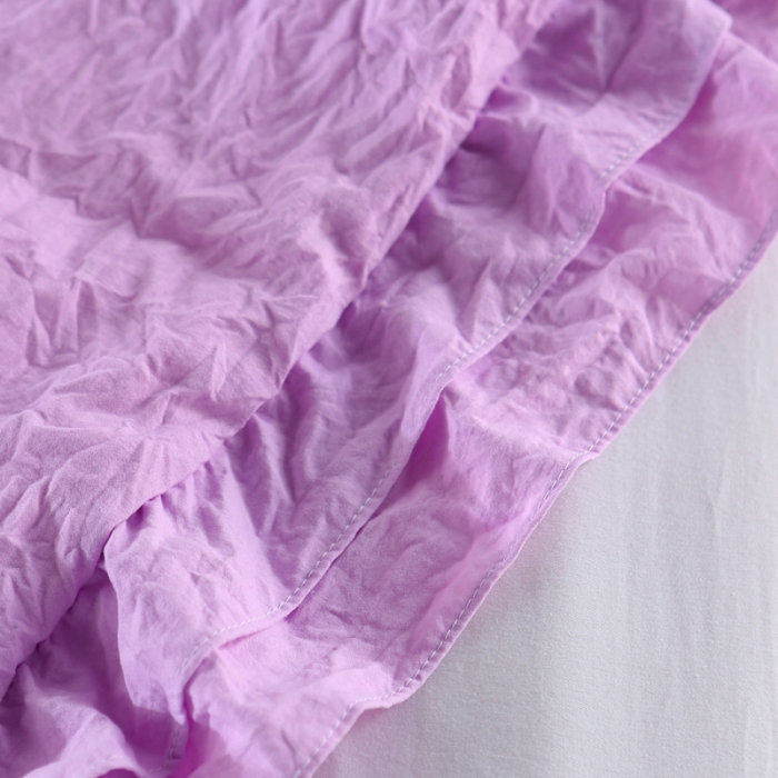 91家纺网 家纺一手货源 找家纺 畅畅家纺 双层荷叶边水洗棉夏被空调被夏凉被可搭配四件套紫色