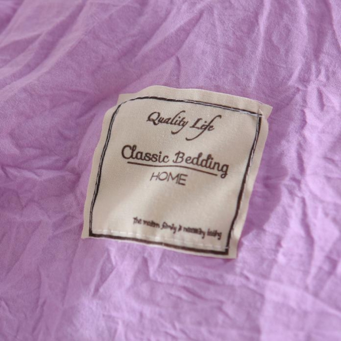 91家纺网 家纺一手货源 找家纺 畅畅家纺 双层荷叶边水洗棉夏被空调被夏凉被可搭配四件套紫色