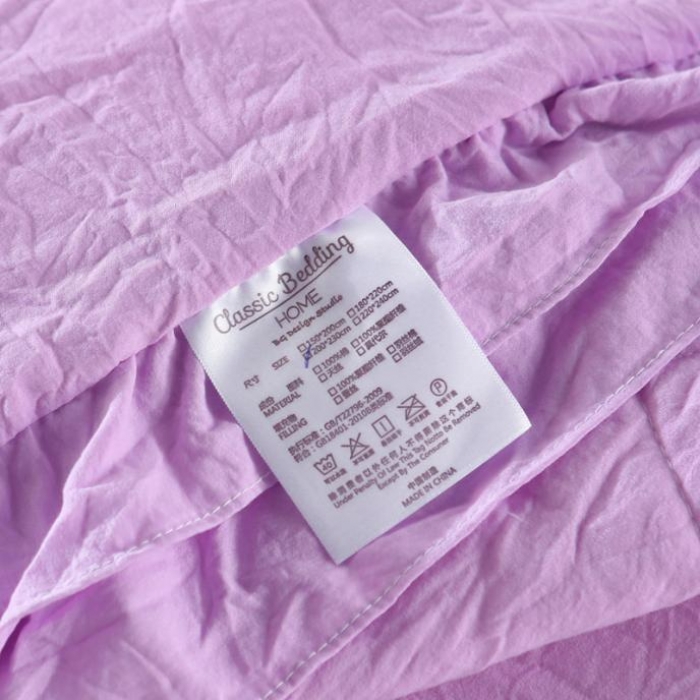 91家纺网 家纺一手货源 找家纺 畅畅家纺 双层荷叶边水洗棉夏被空调被夏凉被可搭配四件套紫色