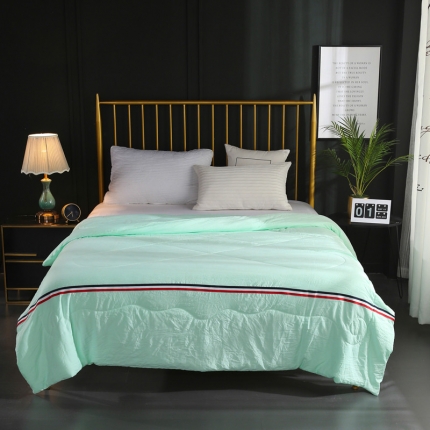 （总）畅畅家纺 水洗棉丝带款夏被