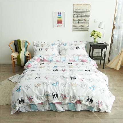 91家纺网 家纺一手货源 找家纺 棉眠 13372全棉四件套床单款美梦成真