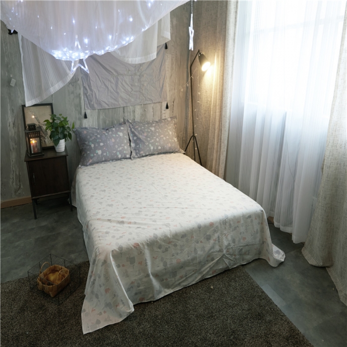 91家纺网 家纺一手货源 找家纺 棉眠 13372全棉四件套床单款安吉尔