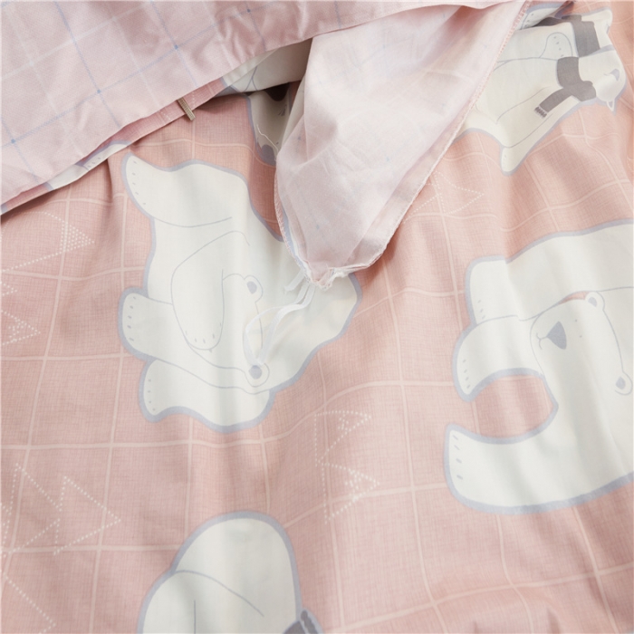 91家纺网 家纺一手货源 找家纺 棉眠 13372全棉四件套床单款安妮-粉