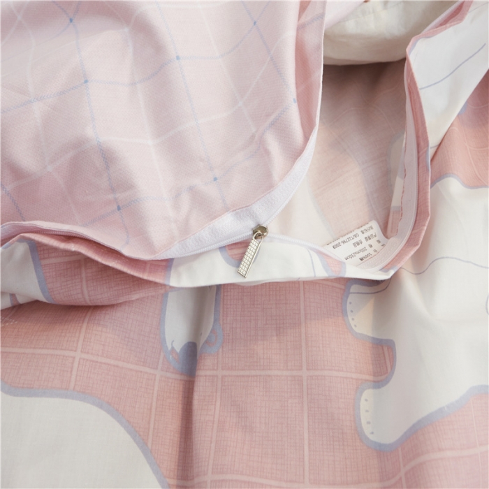 91家纺网 家纺一手货源 找家纺 棉眠 13372全棉四件套床单款安妮-粉