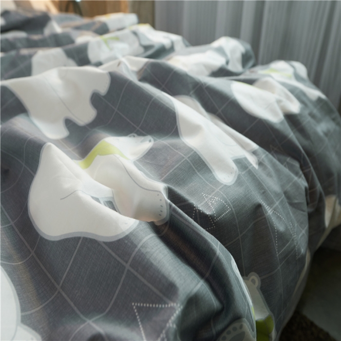 91家纺网 家纺一手货源 找家纺 棉眠 13372全棉四件套床单款安妮-灰