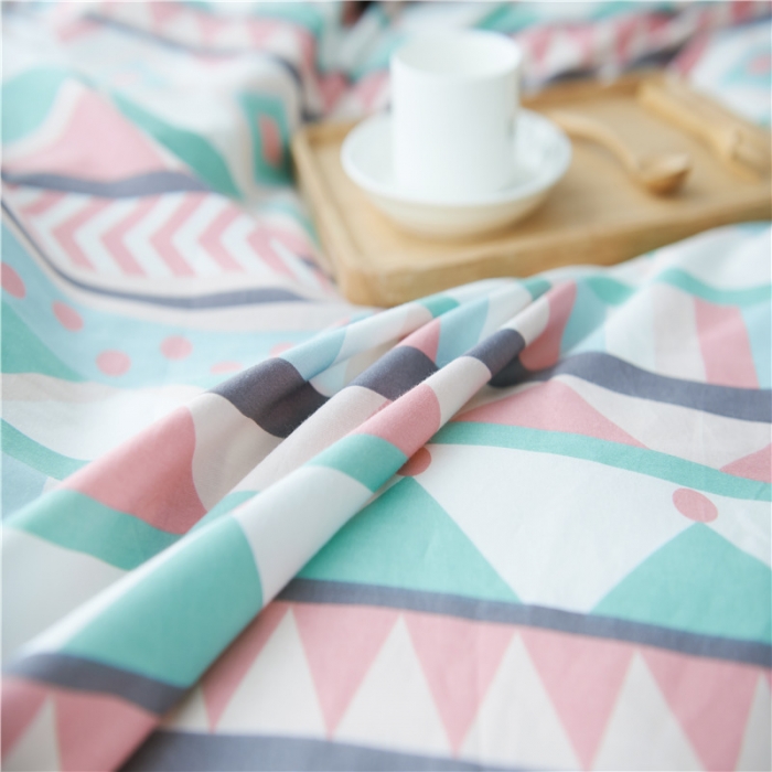 91家纺网 家纺一手货源 找家纺 棉眠 13372全棉四件套床单款波尔冬晨曲