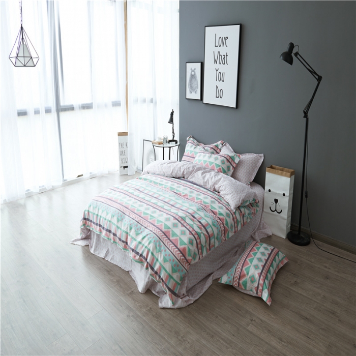 91家纺网 家纺一手货源 找家纺 棉眠 13372全棉四件套床单款波尔冬晨曲