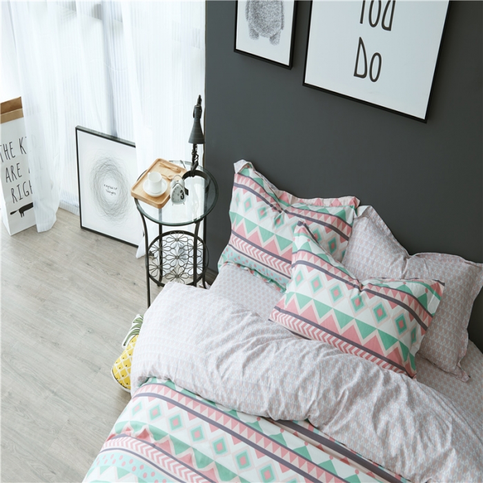 91家纺网 家纺一手货源 找家纺 棉眠 13372全棉四件套床单款波尔冬晨曲