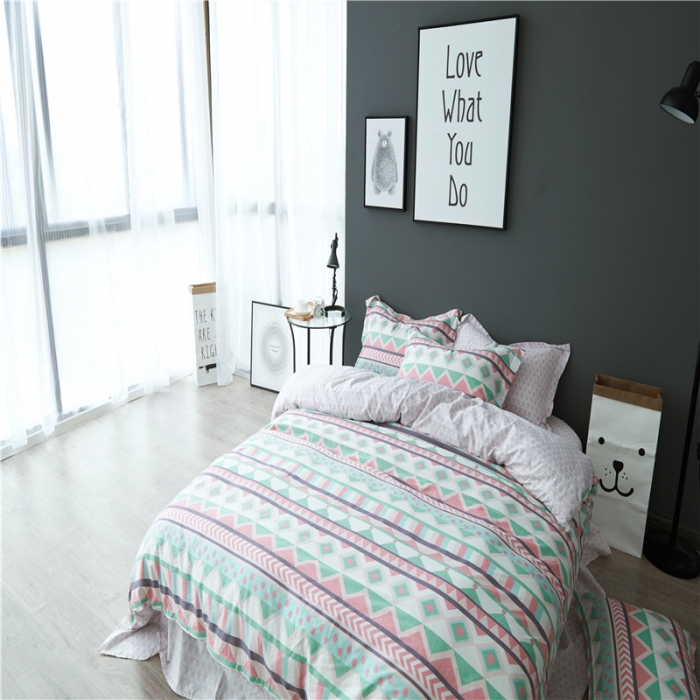 91家纺网 家纺一手货源 找家纺 棉眠 13372全棉四件套床单款波尔冬晨曲