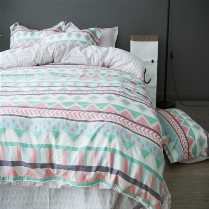 91家纺网 家纺一手货源 找家纺 棉眠 13372全棉四件套床单款波尔冬晨曲