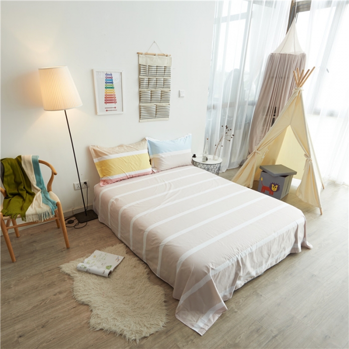 91家纺网 家纺一手货源 找家纺 棉眠 13372全棉四件套床单款初妆花蕾