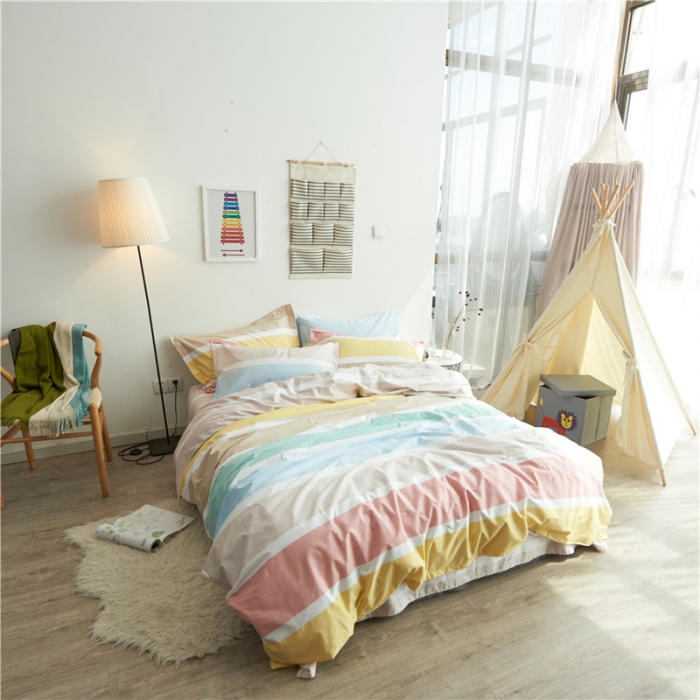 91家纺网 家纺一手货源 找家纺 棉眠 13372全棉四件套床单款初妆花蕾