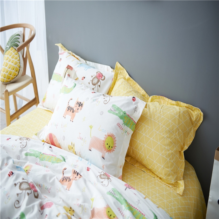 91家纺网 家纺一手货源 找家纺 棉眠 13372全棉四件套床单款疯狂动物城