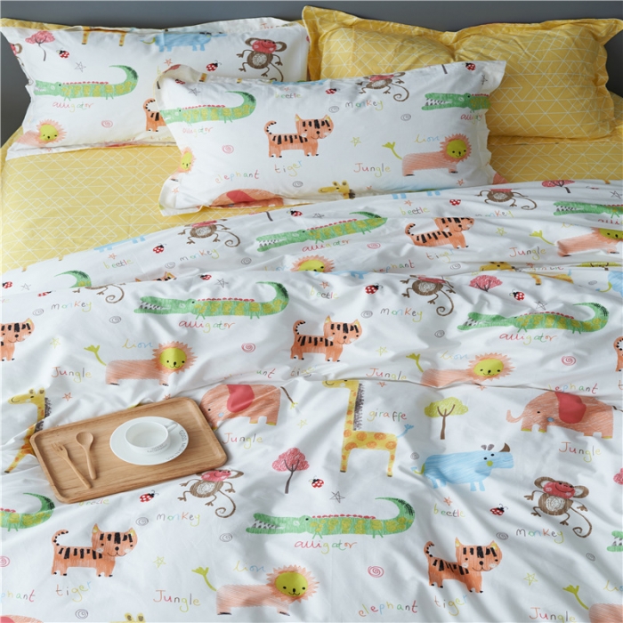 91家纺网 家纺一手货源 找家纺 棉眠 13372全棉四件套床单款疯狂动物城