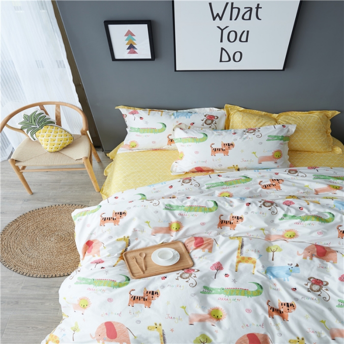 91家纺网 家纺一手货源 找家纺 棉眠 13372全棉四件套床单款疯狂动物城