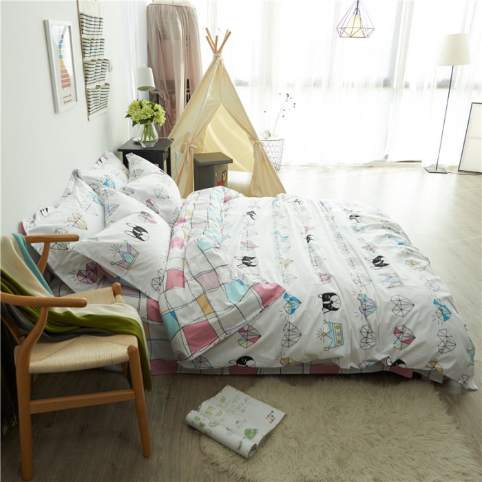 91家纺网 家纺一手货源 找家纺 棉眠 13372全棉四件套床单款美梦成真