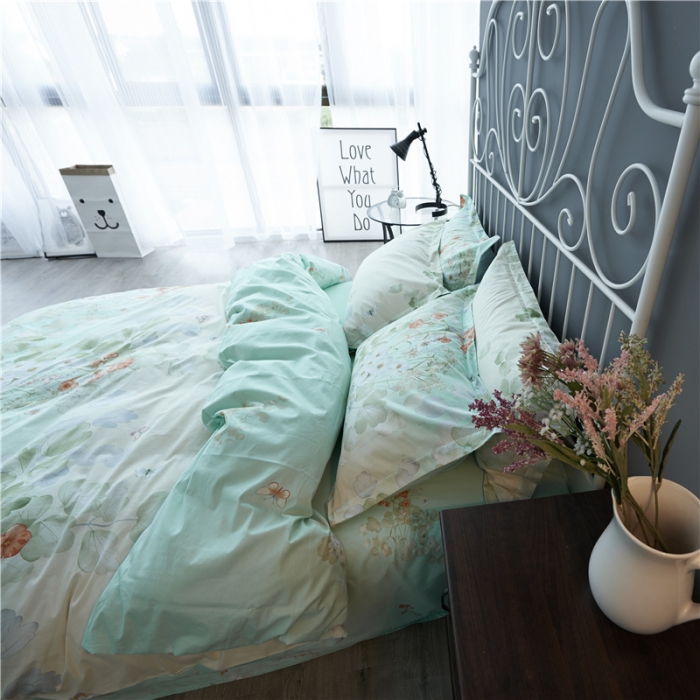 91家纺网 家纺一手货源 找家纺 棉眠 13372全棉四件套床单款美人如玉