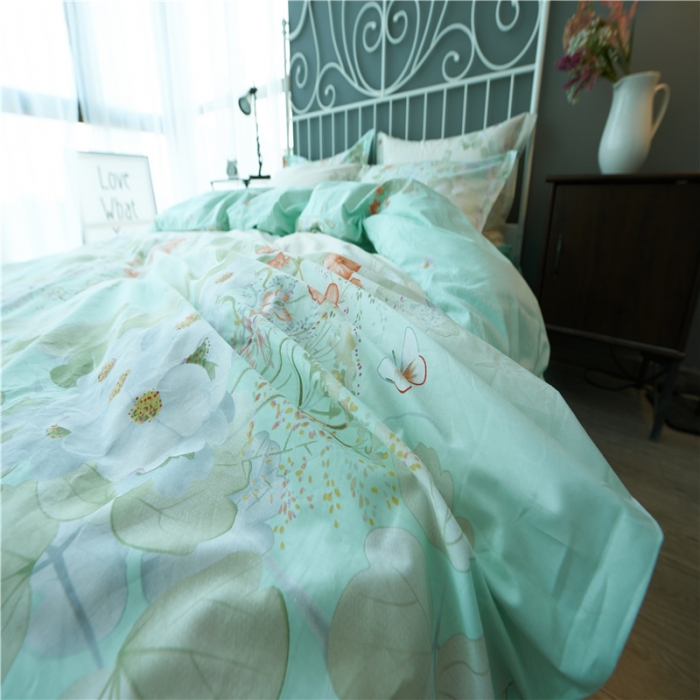 91家纺网 家纺一手货源 找家纺 棉眠 13372全棉四件套床单款美人如玉