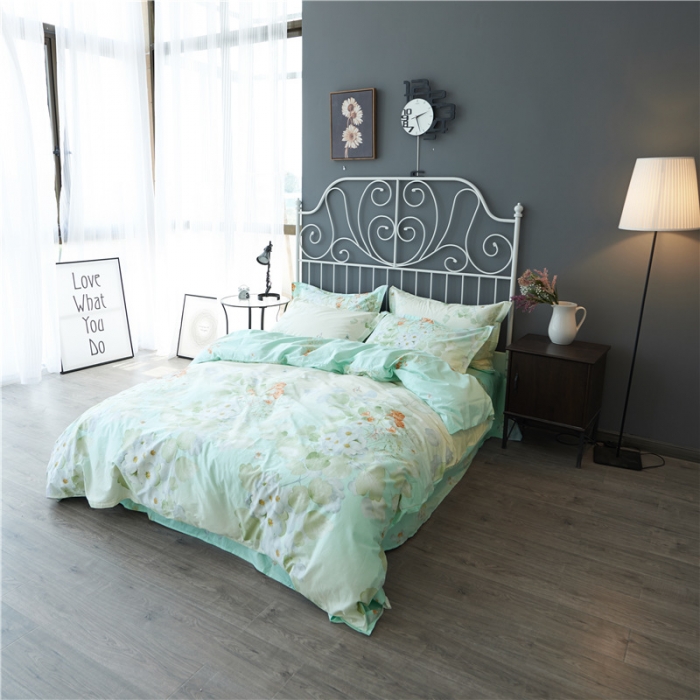 91家纺网 家纺一手货源 找家纺 棉眠 13372全棉四件套床单款美人如玉