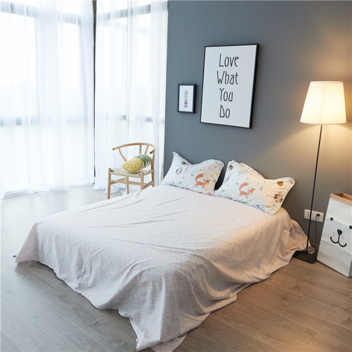 91家纺网 家纺一手货源 找家纺 棉眠 13372全棉四件套床单款萌宠世界