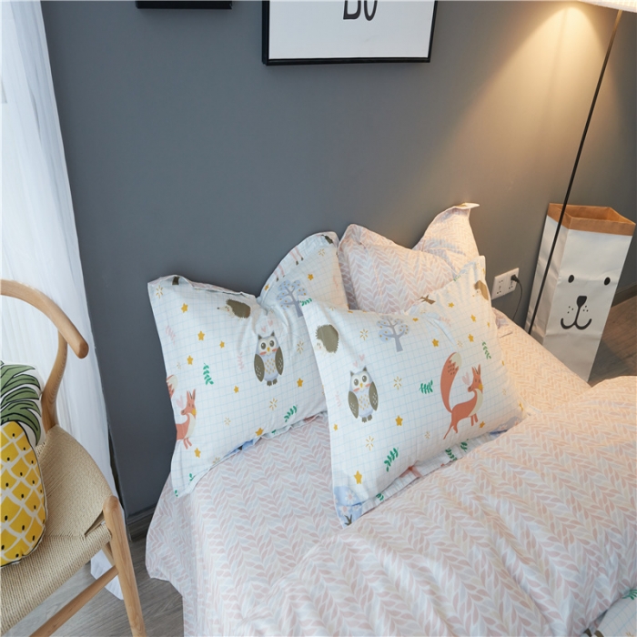 91家纺网 家纺一手货源 找家纺 棉眠 13372全棉四件套床单款萌宠世界