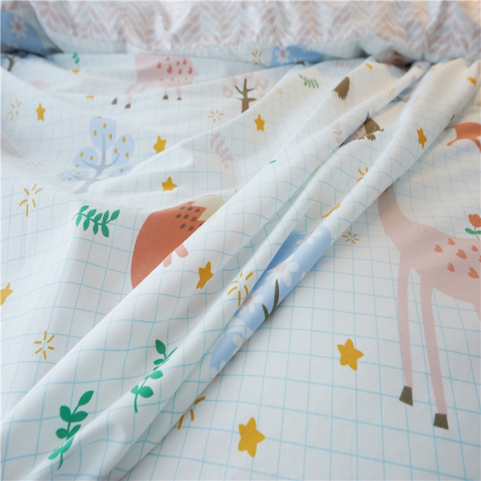 91家纺网 家纺一手货源 找家纺 棉眠 13372全棉四件套床单款萌宠世界